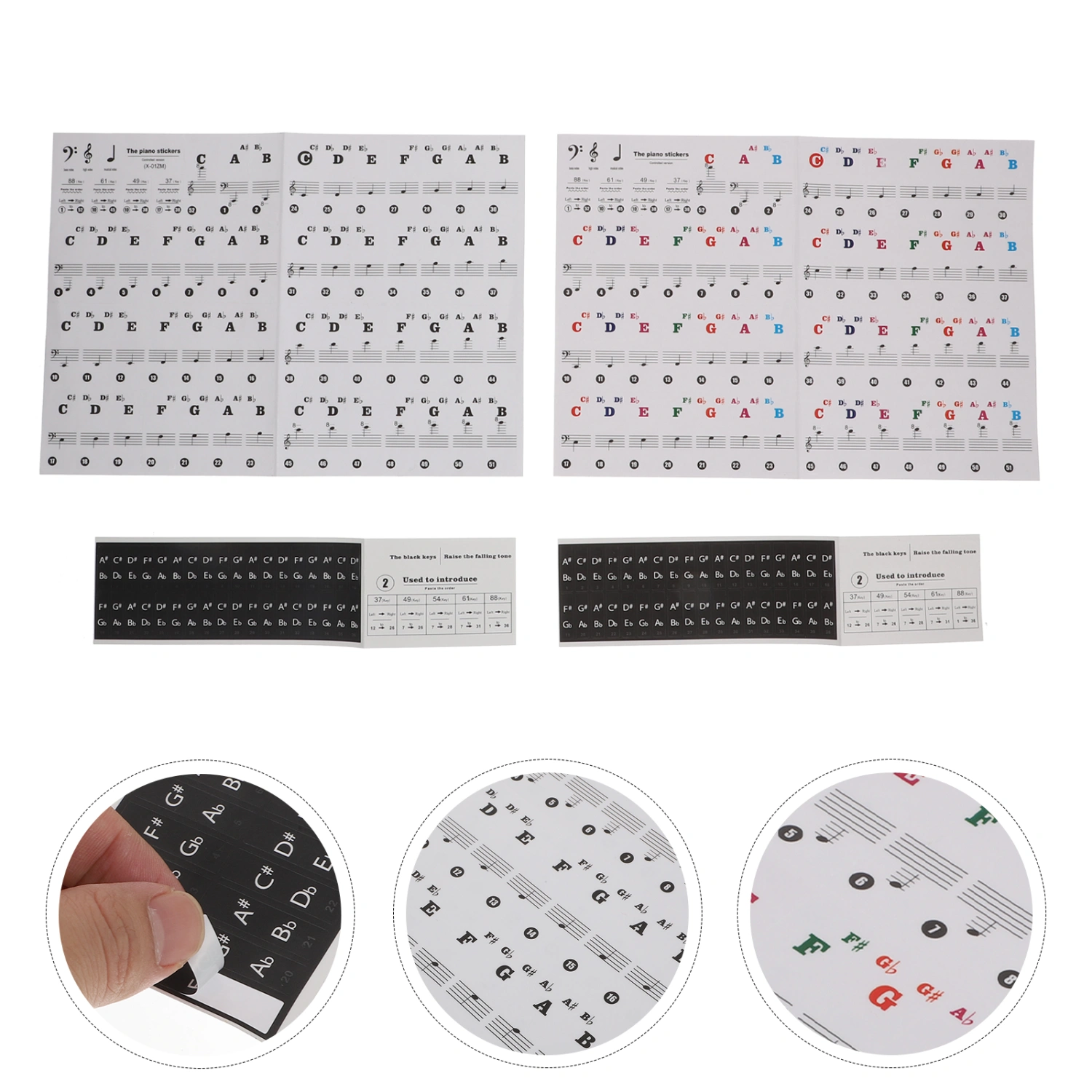2pcs Piano Keyboard Decals Introductory Piano Stickers Piano Decals for Beginner