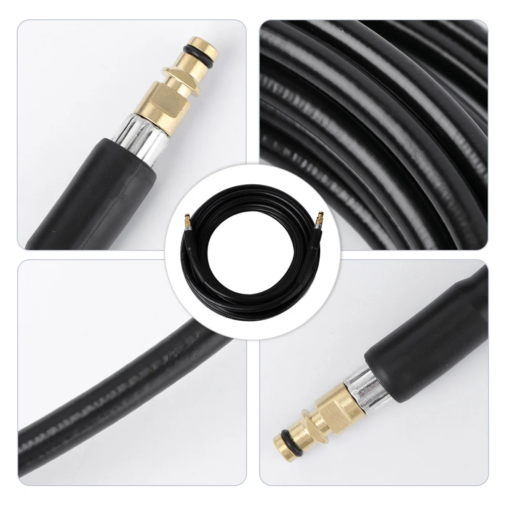 1Pc 15M Professional Pressure Washing Machine Hose Pipe Rubber Water Heater Hose for Car Cleaning Washer Female Connection(Random Color)