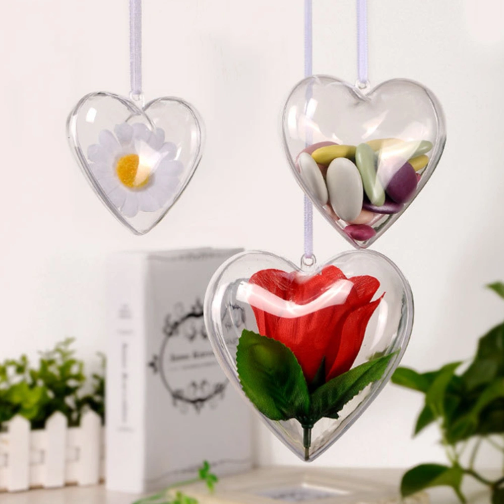 9pcs Clear Fillable Ornaments Balls Love Heart Shaped Valentine  Hanging Pendants