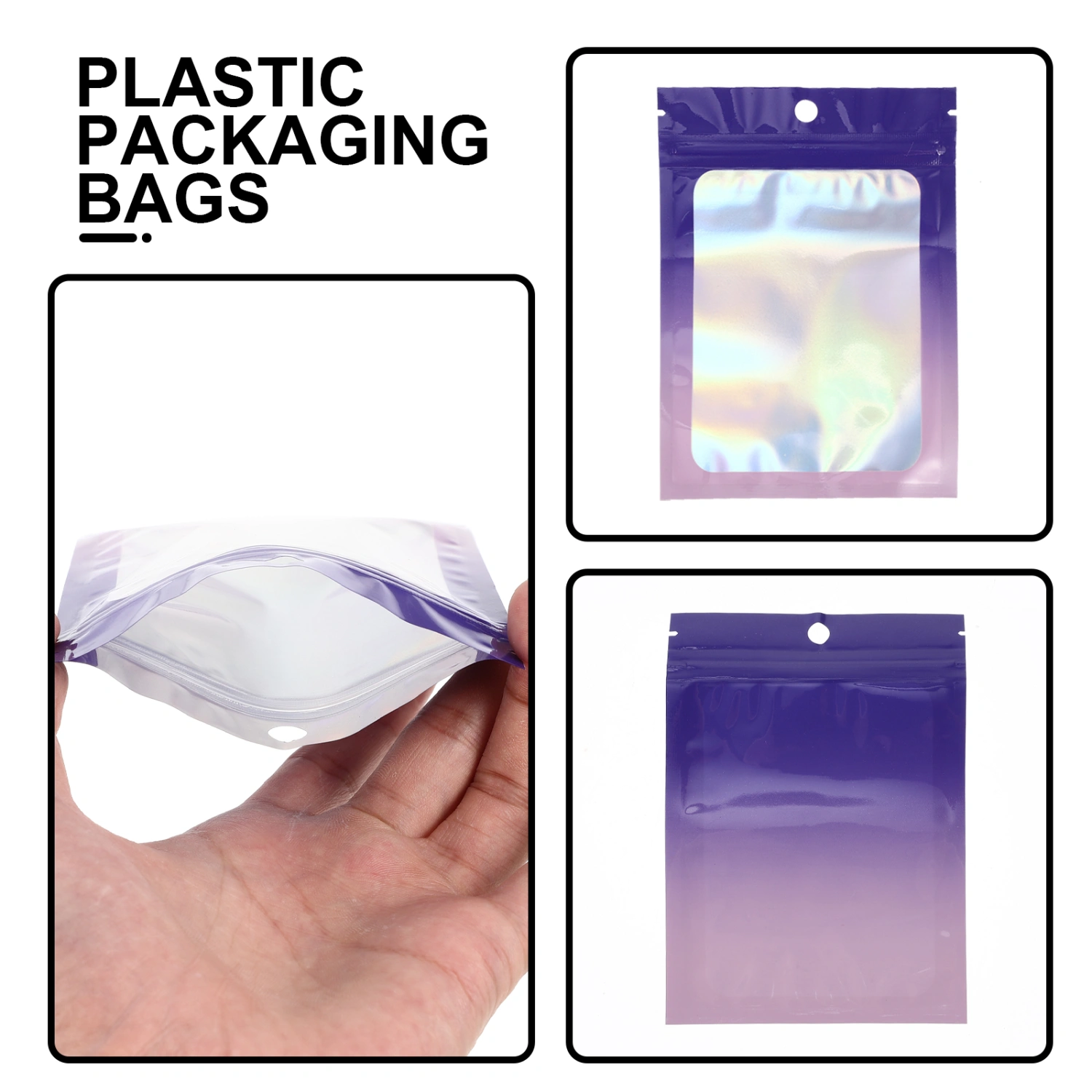 100Pcs Resealable Bags Decorative Smell Proof Bags Plastic Packaging Bags Small Sealable Bags