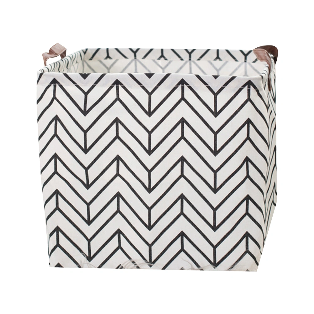 1pc Foldable Toy Storage Bag Dirty Clothes Container Large Household Laundry Basket Bucket (Black and White)