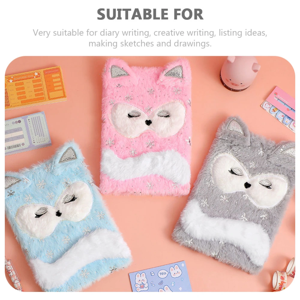 Plush Notebook Adorable Notebook Fluffy Notebook Students Stationery Cartoon Girl Gift