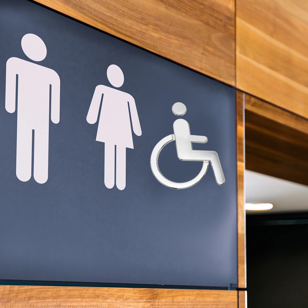 Wheelchair Disabled Toilet Sign ABS Restroom Sign for Disabled People