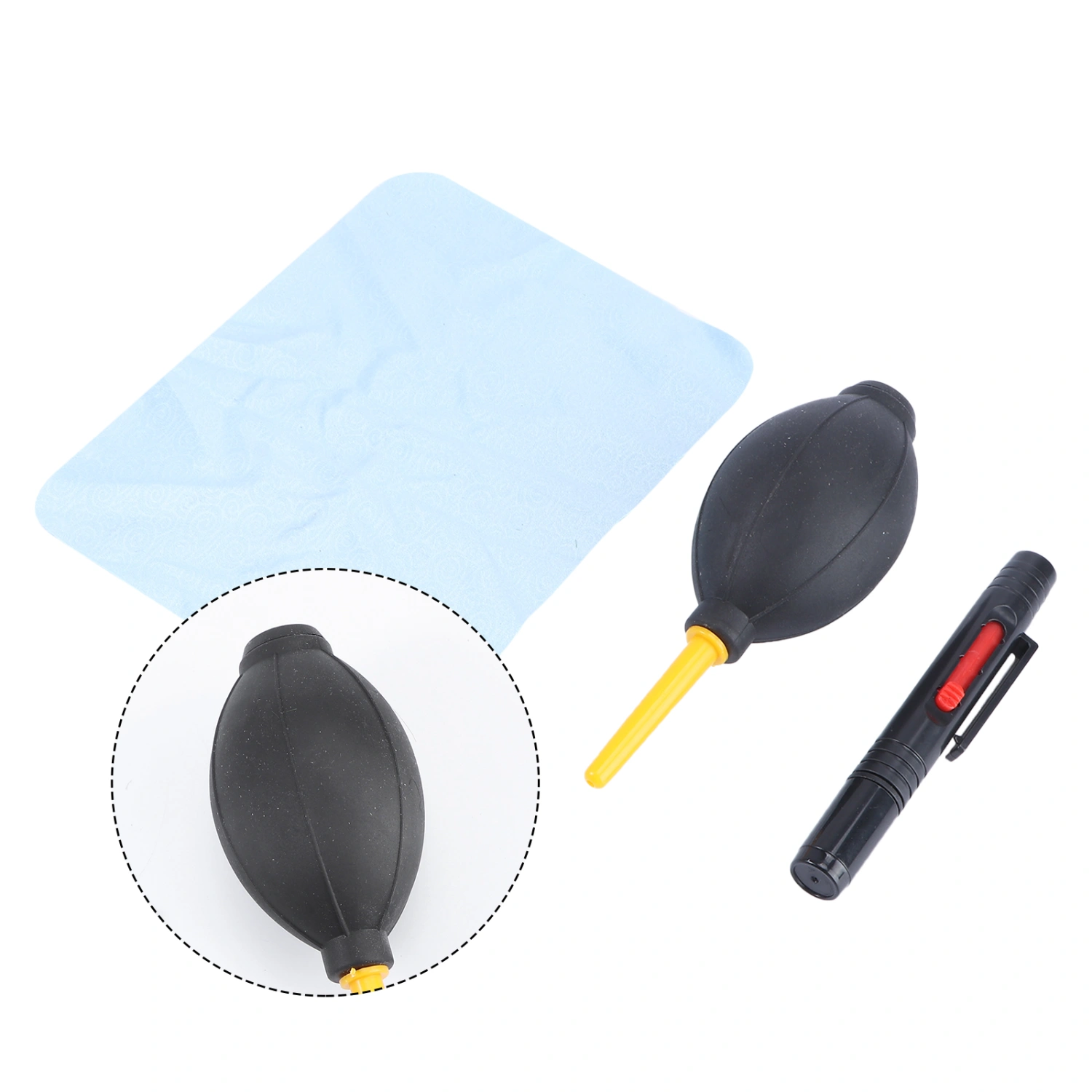 3 in 1 Camera Lens Cleaning Kit Cleaning Brush Lint Free Wipes Air Blower Kit for Nikon Lens Filter (Random Color)