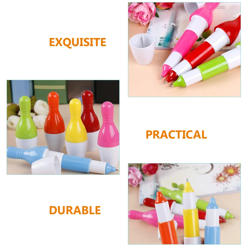 20pcs Adorable Ballpoint Pens Multi-function Fun Pens Convenient Bowling Pin Pens Student Accessory