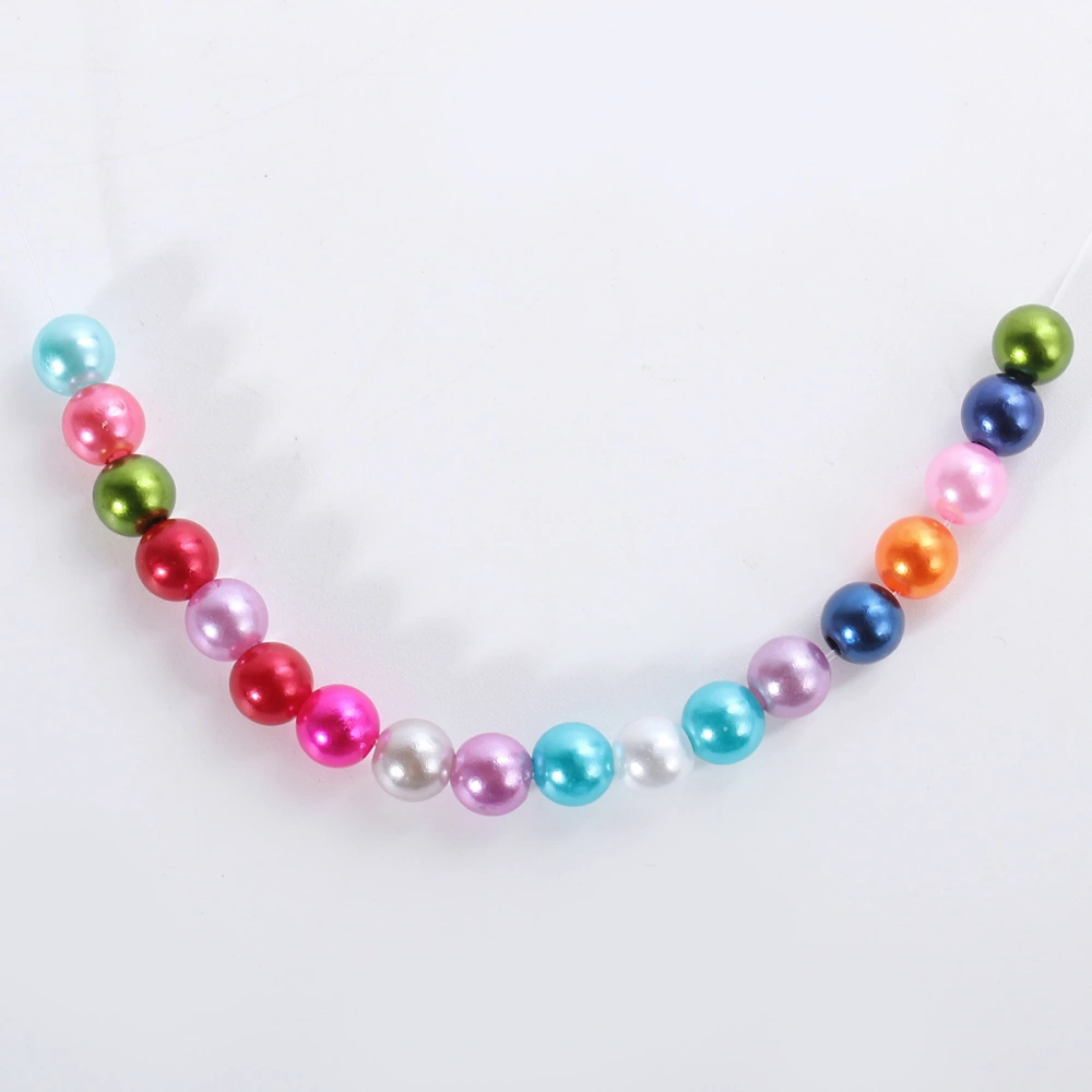 8000Pcs 5mm DIY Round ABS Beads Simulation Pearls Beads Wedding Accessories for DIY Costume Jewelry Making (Assorted Color)