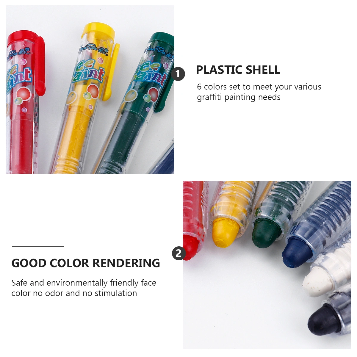 6pcs Face Paint Safe Body Painting Makeup Crayons Face Paint Crayons