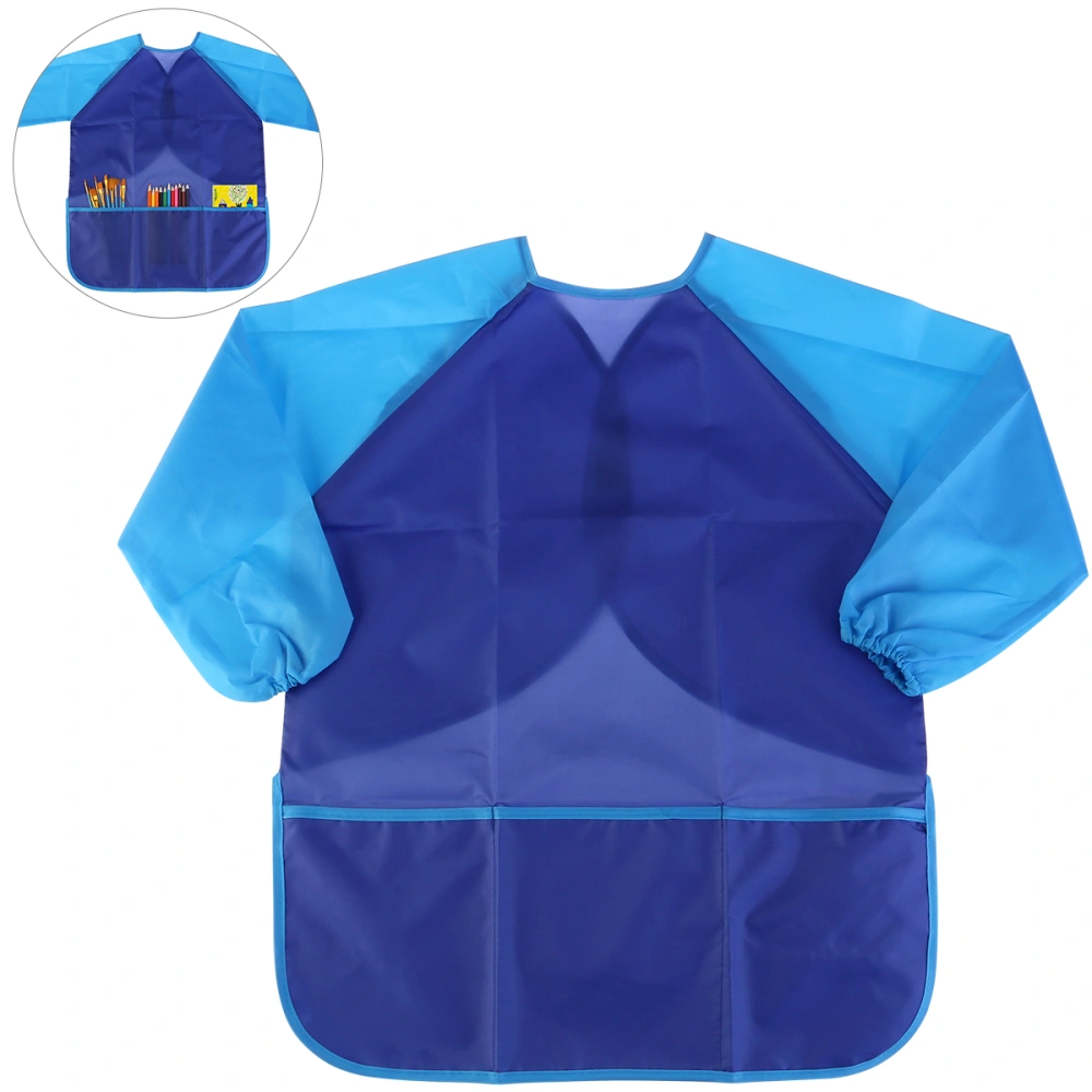 NUOLUX Children Kids Waterproof Long-sleeved Art Smock Painting Apron (Blue)