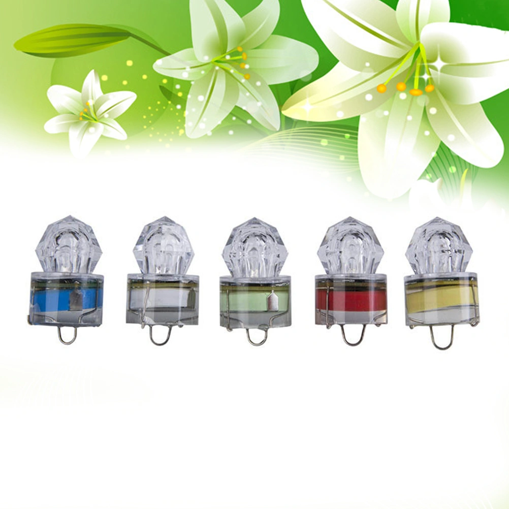 5pcs LED Underwater Night Diamond Shaped Fishing Light Lamp Lure for Attracting Bait and Fish (7 Color)