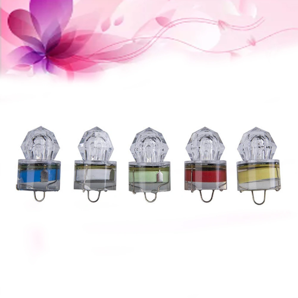 5pcs LED Underwater Night Diamond Shaped Fishing Light Lamp Lure for Attracting Bait and Fish (7 Color)