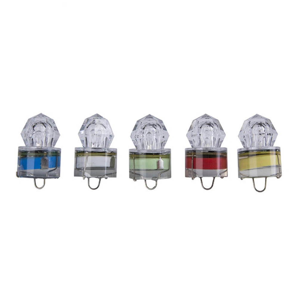 5pcs LED Underwater Night Diamond Shaped Fishing Light Lamp Lure for Attracting Bait and Fish (7 Color)