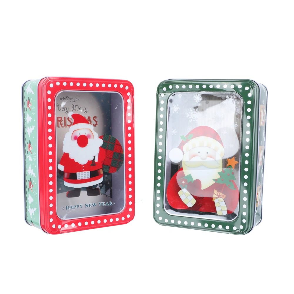 2Pcs Christmas Themed Boxes Candy Boxes Cookie Storage Box Gift Packing Boxes