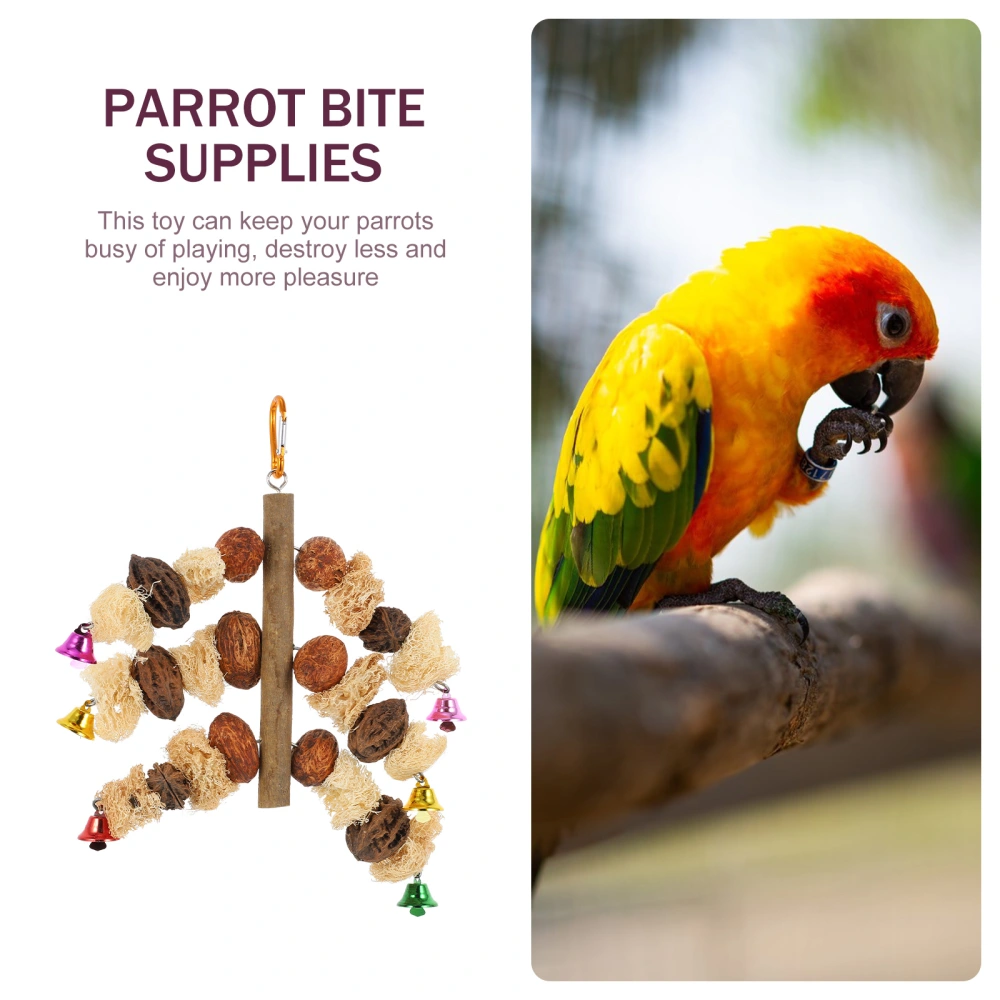 Natural Parrot Chewing Toy Parrot Cage Hanging Toy Practical Parrot Biting Toy