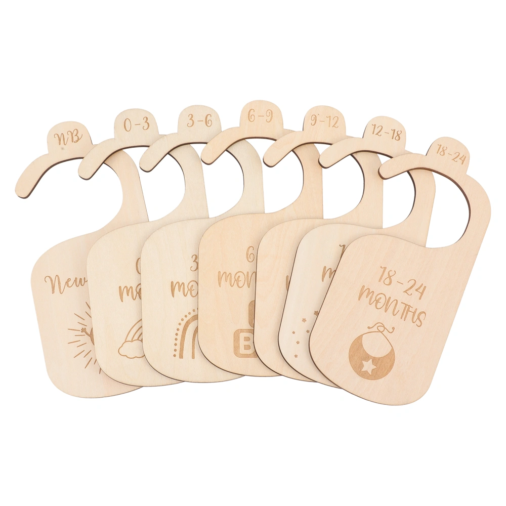 7pcs Baby Clothes Divider Wooden Clothes Size Dividers Closet Hanger Divider