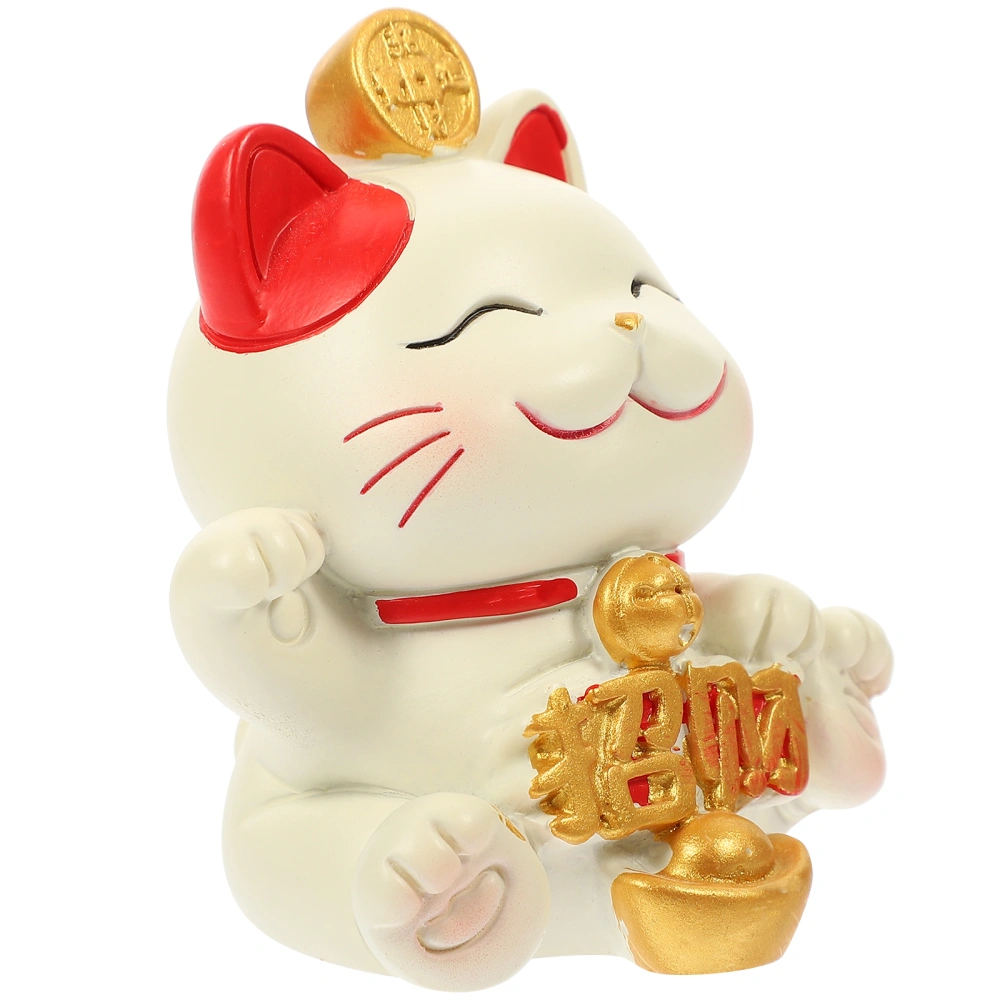 Resin Cats Fortune Cat Figurine Decorations Cat Figure Resin Animals Cat Statue