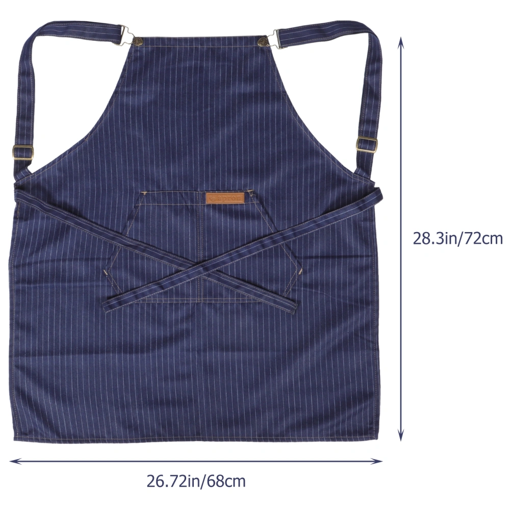 Unisex Apron Men Lady Denim Apron Chef Kitchen Apron for Serving Cooking Baking