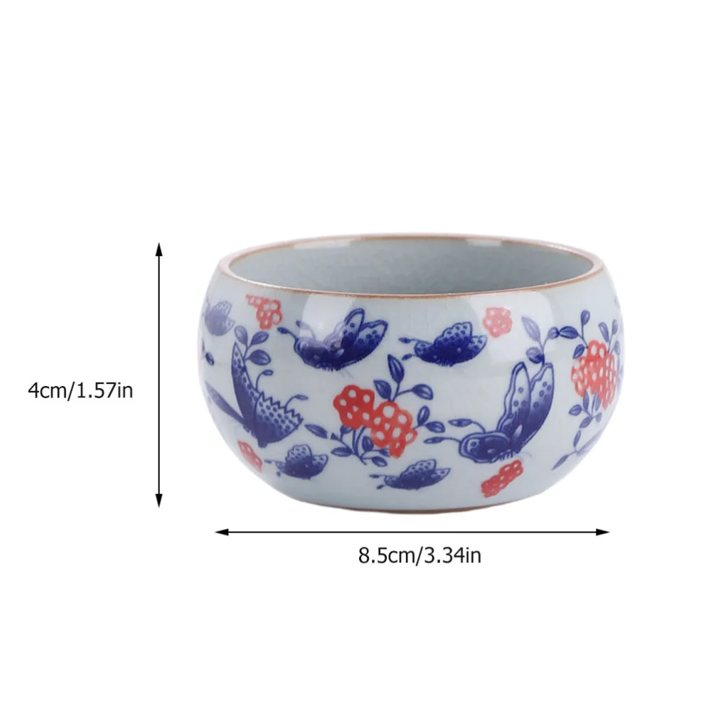 1Pc Retro Blue and White Porcelain Tea Cup 130ml Kung Fu Tea Cup (Blue)