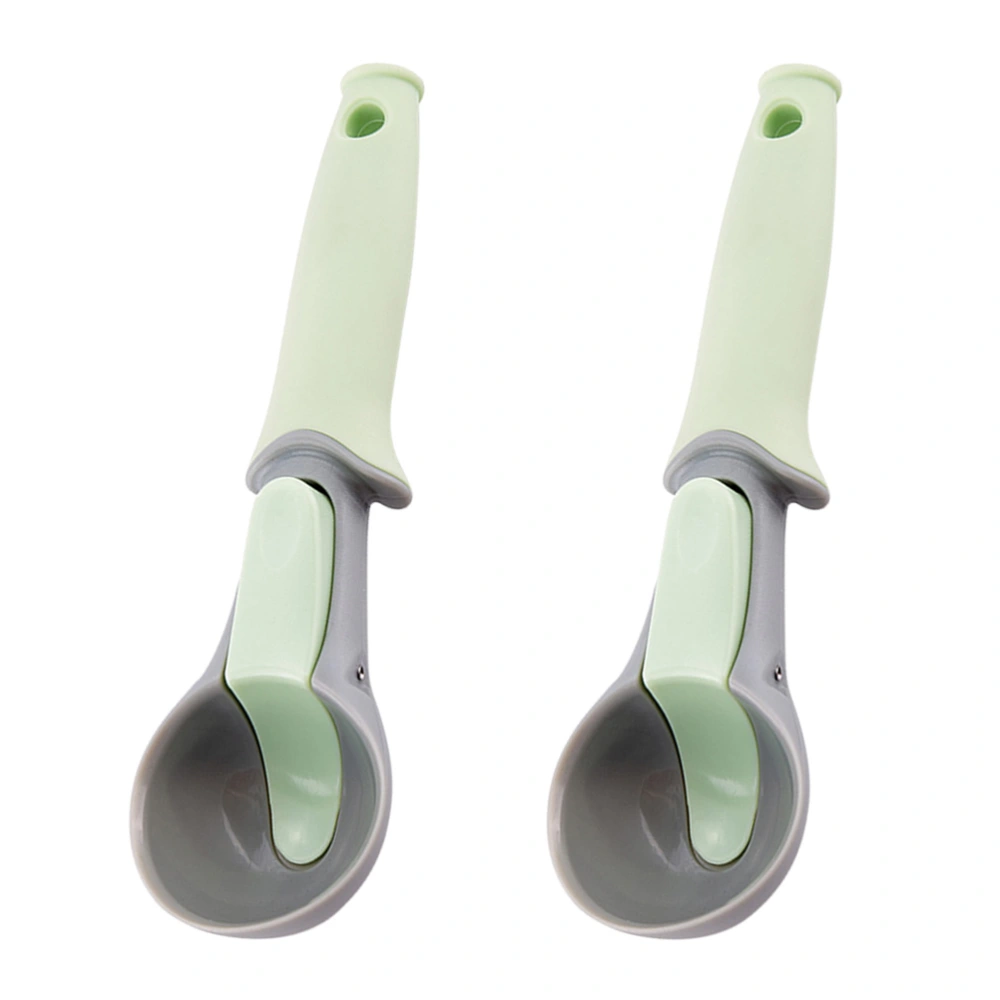 2pcs Plastic Handle Creative Spoon Fashion Dessert Serving Spoon  Ice Cream Scoops