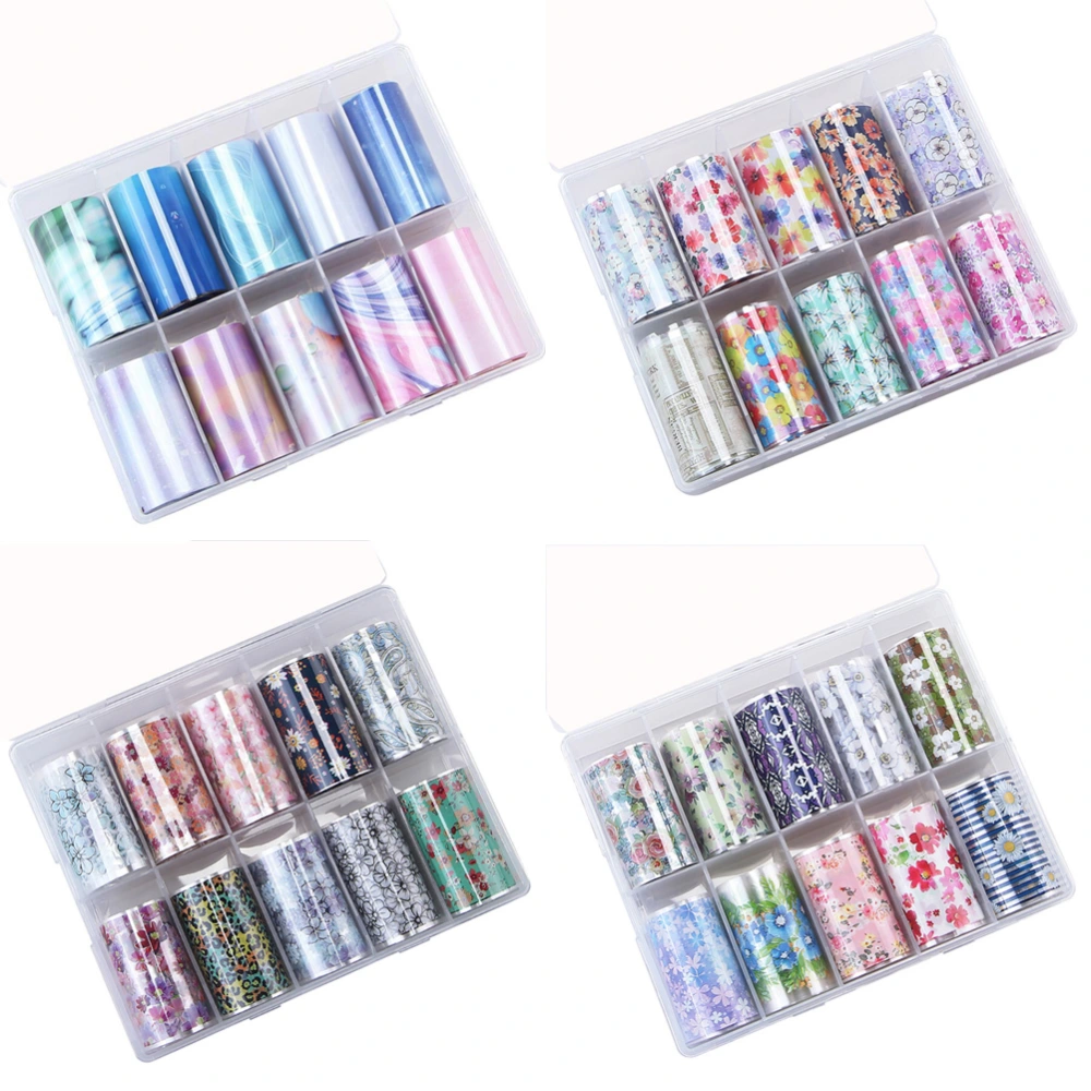 40 Rolls of Delicate Nail Decals Manicure Transfer Sticker Fingernails Flowers Starry Pattern Stickers for Lady (Mixed Style 1)