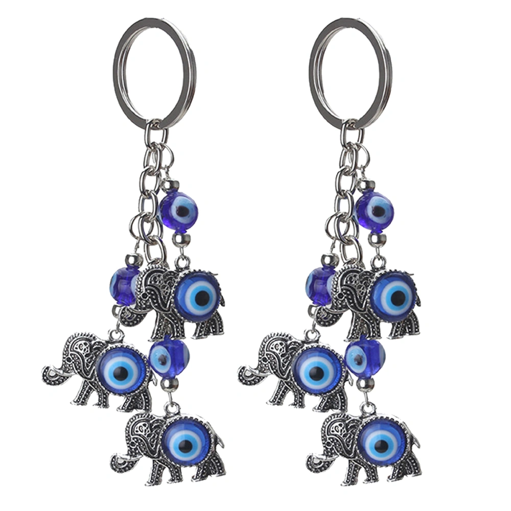 2Pcs Portable Elephant Eye Key Ring Delicate Bag Hanging Pendant Decorative Keychains