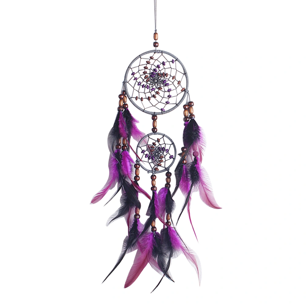 Weaved Dreamcatcher Decor Charming Hanging Ornament Chic Photo Props Hanging Adornment Wall Pendant for Decor Use (Purple)