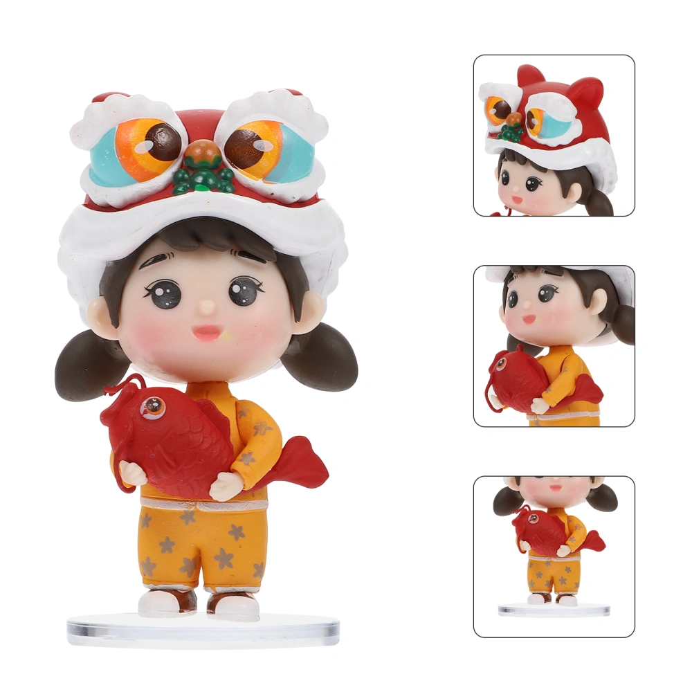 1Pc New Year's Day Lion Dance Doll Decoration Birthday Baking Accessory