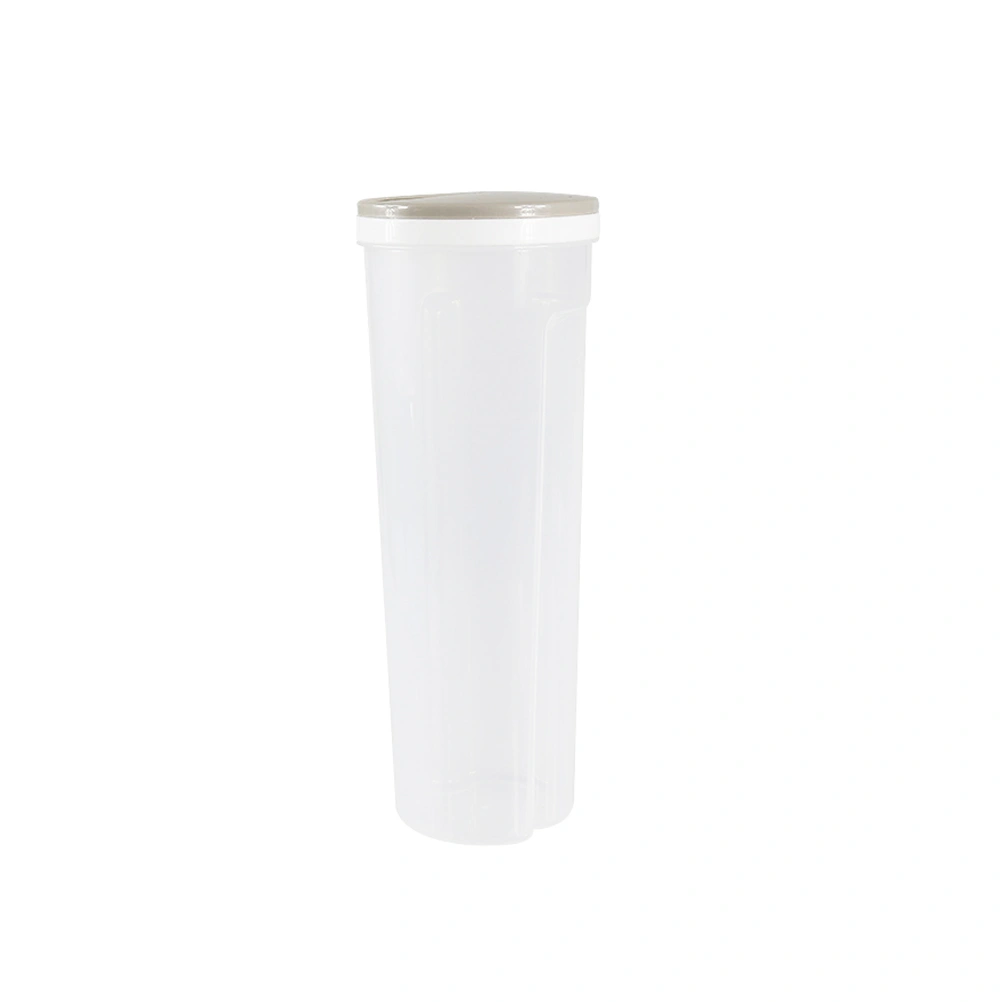 Multifunction Plastic Food Storage Spaghetti Noodles Container Clear Storage Box for Grain Cereal Oatmeal Nuts Beans (Khaki)