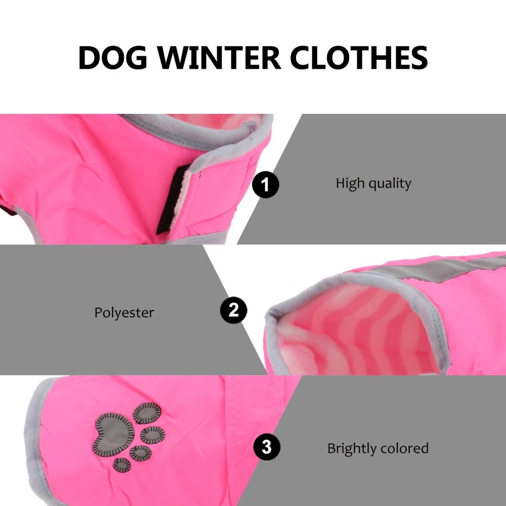 Reflective Cold Weather Dog Coats Loft and Reversible Winter Fleece Dog Vest Waterproof Pet for Small/Medium/Large Dogs Size M (Pink)