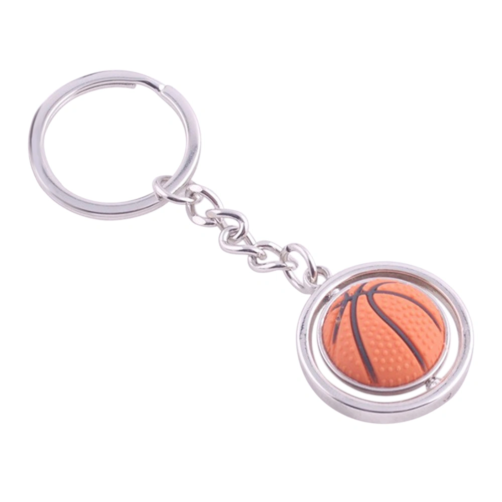 Basketball Metal Key Ring 3D Sports Keychain Rotating Ball Key Chain Birthday Gift