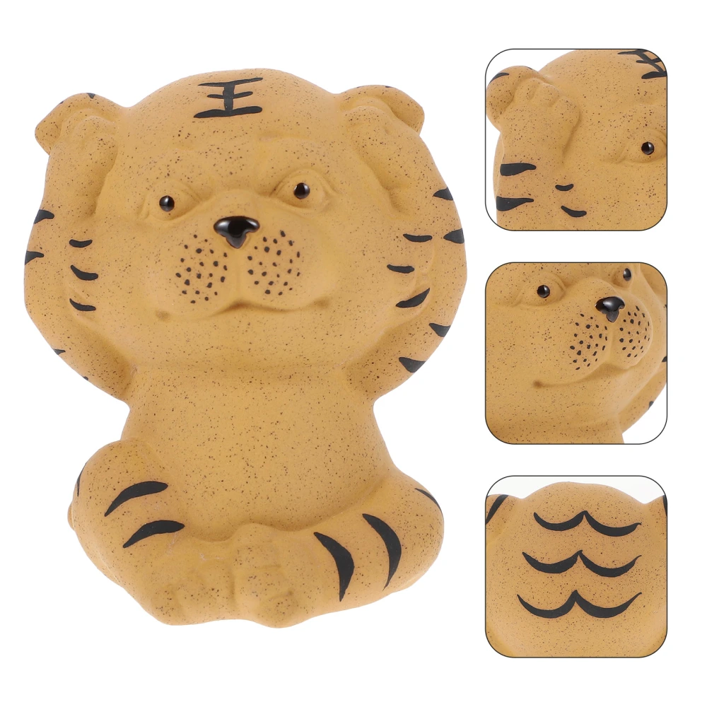 1pc Exquisite Tiger Ornament Adorable Tiger Portable Tea Table Car Ornament