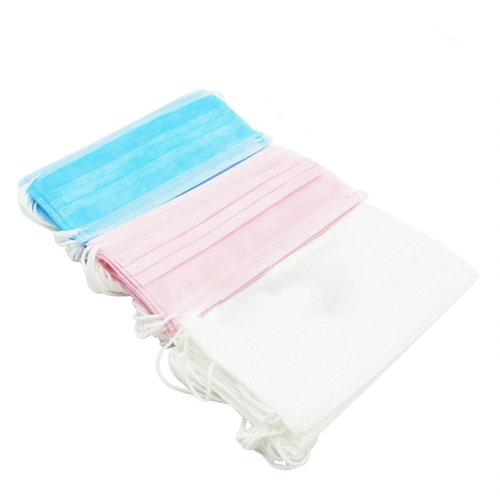 40Pcs Anti Dust Breathable Disposable Earloop Mouth Face Mask 3 Layer Respirator Masks Non-woven Fabric (Random Color)