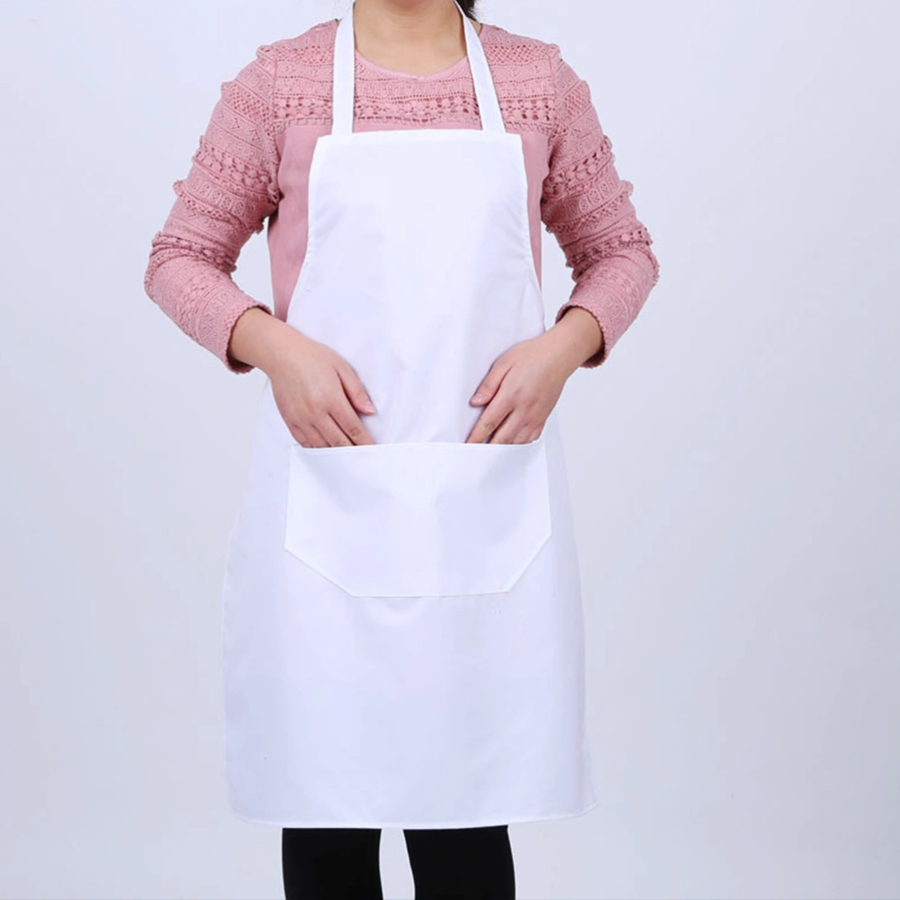 2pcs White Cooking Apron Long Style Apron White Sleeveless Apron Waterproof Cooking Apron