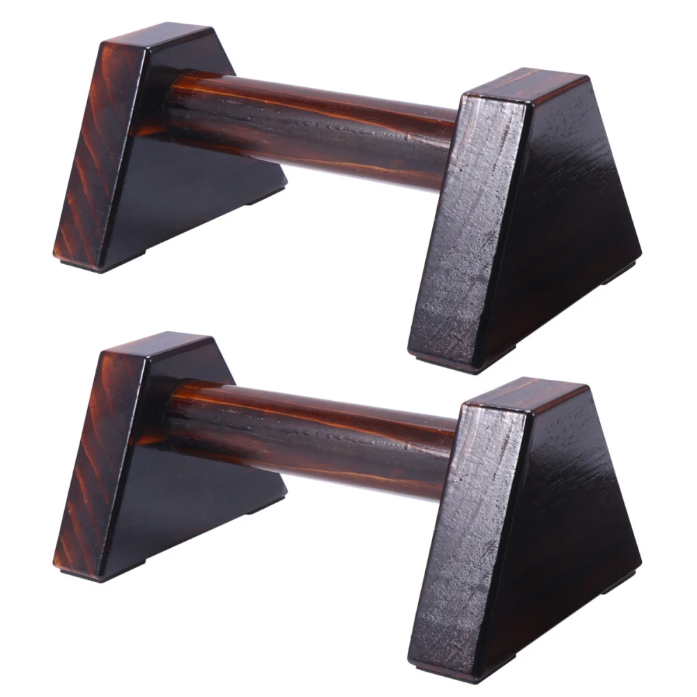 1 Pair Carbide Wood Push-up Bracket Practical Press-ups Support Fitness Equipment for Home Gymnasium (Coffee)