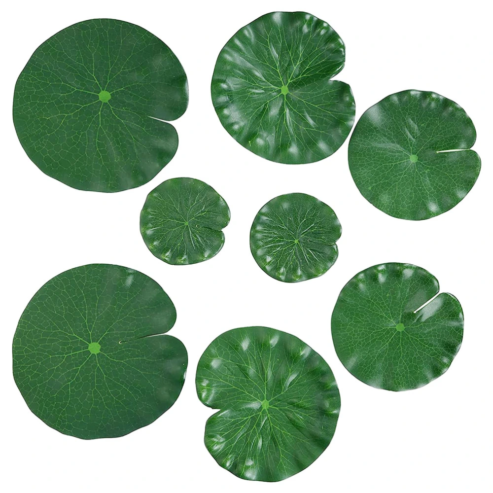 8Pcs Decorative Lily Pads Simulated Pond Decors Wear-resistant Pond Plants Pond Accessory