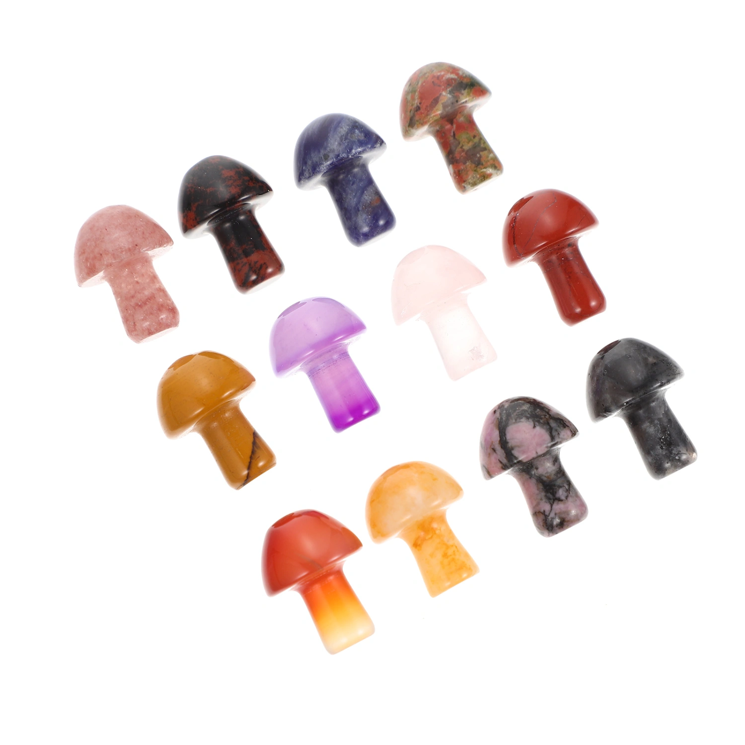 12Pcs Mini Mushroom Decor Flowerpot Mushroom Ornament Crystal Mushrooms Mini Mushrooms