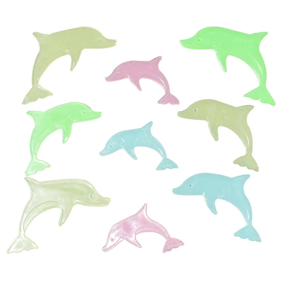 36pcs Dolphin Shape Luminous Wall Stickers Three-dimensional Fluorescent Color Wall Decoration for Home (Mixed Color)