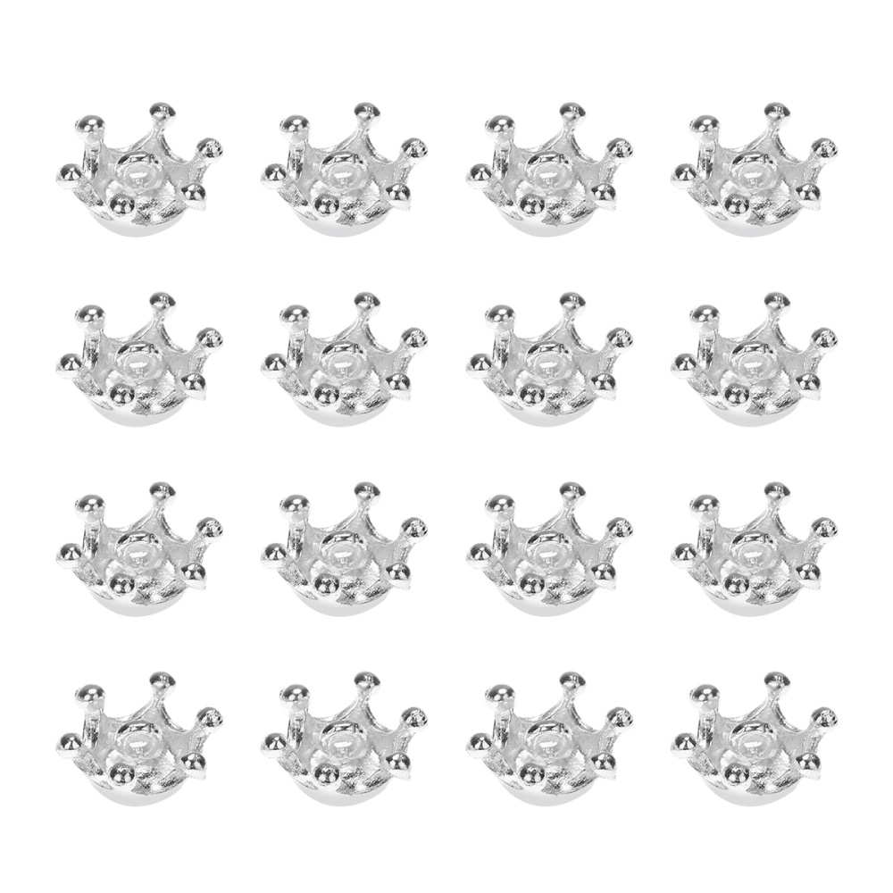 100PCS DIY Crown Alloy Handmade Accessories for Jewelry Crafts Pendants Chain Making (Silver)