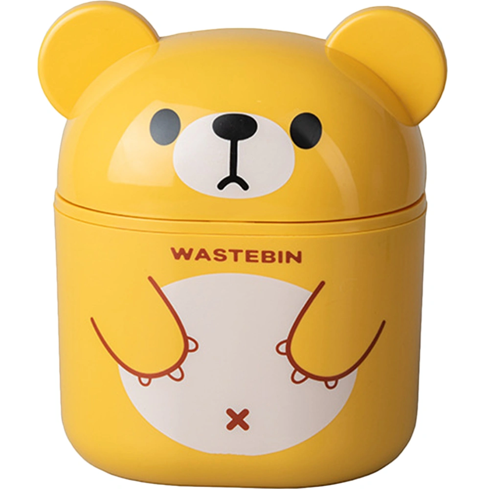 Small Trash Can Desktop Trash Small Garbage Can Cartoon Shape Plastic Trash Can with Lid