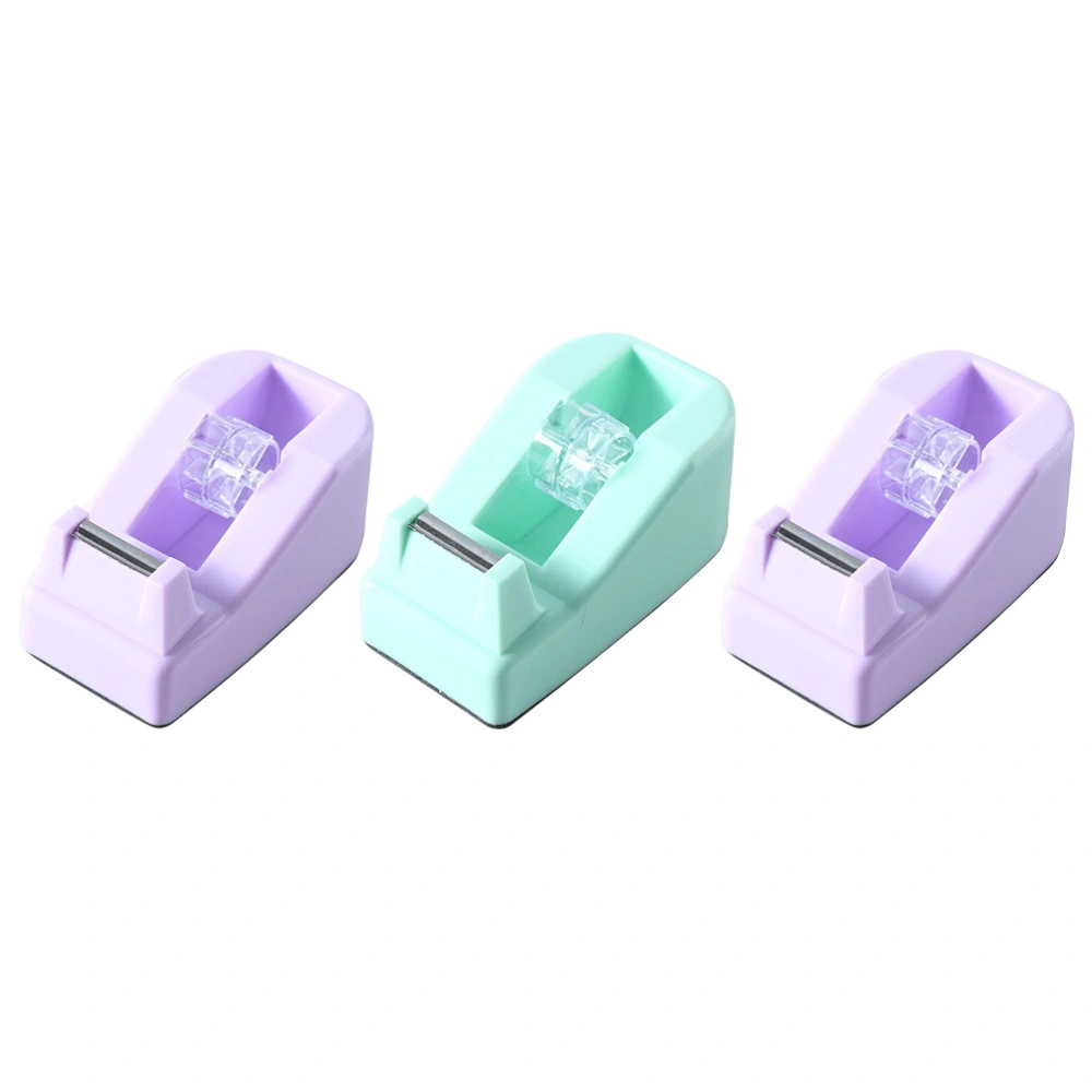 3Pcs Professional Tape Holders Household Tape Cutters Convenient Sticker Dispensers (Random Color)