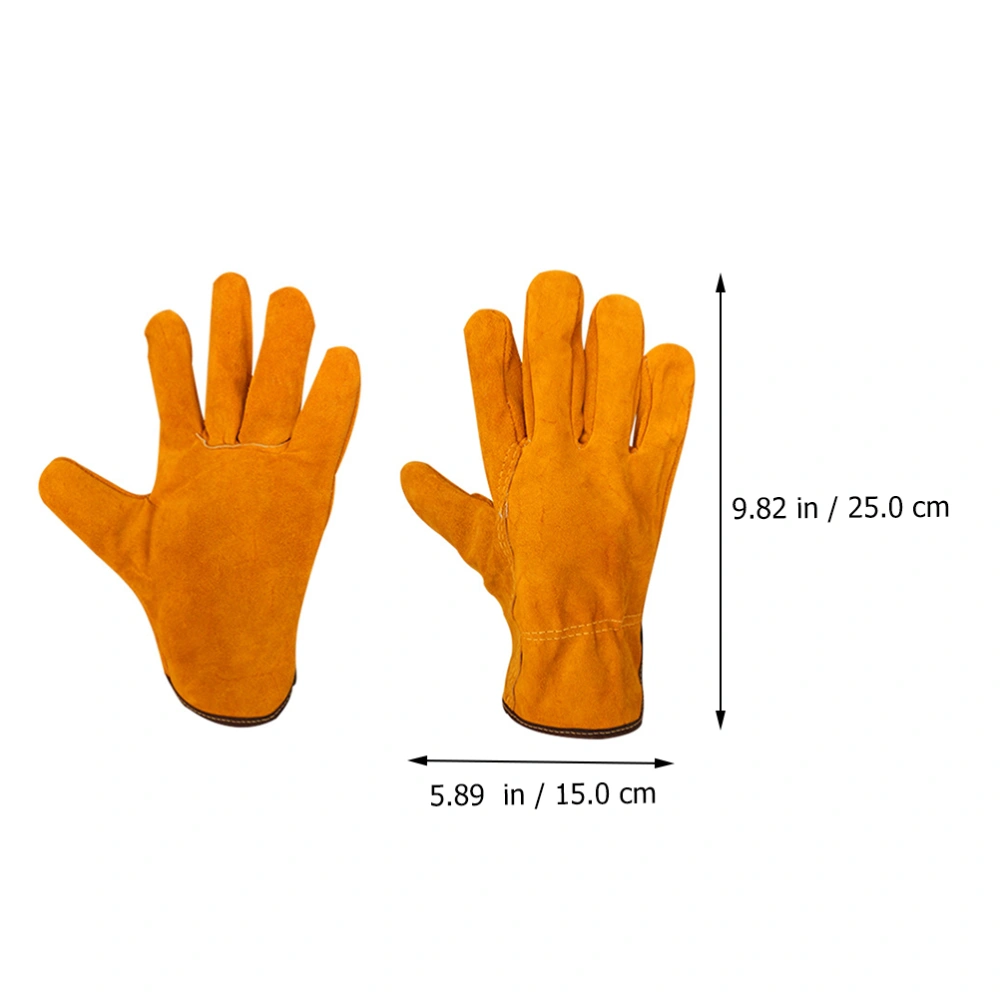 1 Pair Welding Gloves Wear Resistant Heat Insulation Protective Gloves (Orange)