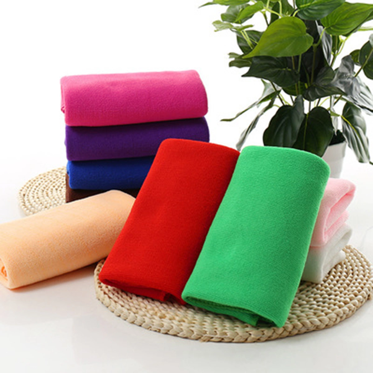 Car Cleaning Towels 30x70cm Microfiber Auto Car Polishing Waxing Drying Cloth (Deep Pink)
