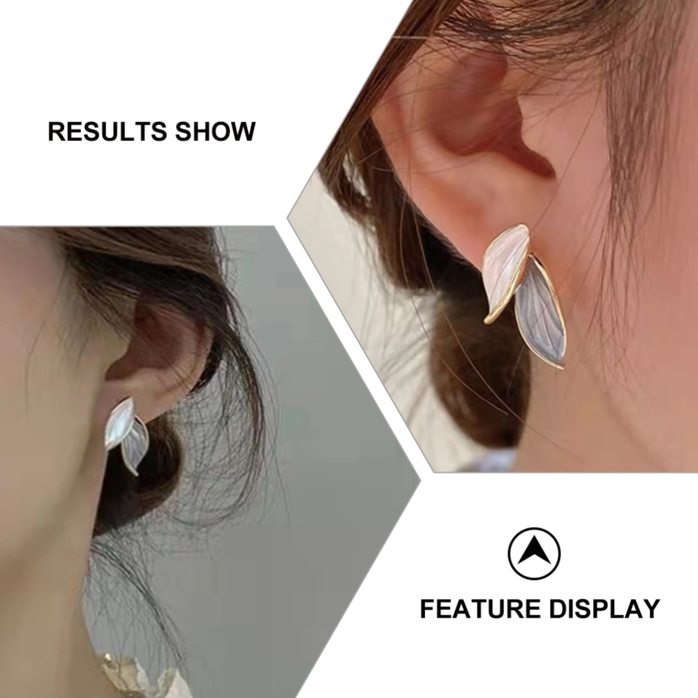 2 Pairs Leaf Stud Earrings Fashion Stud Earrings Beautiful Ear Jewelries