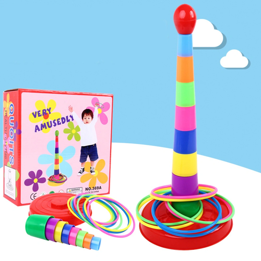 2 Sets Kids Ring Toss Game Colorful Throwing Ring Toy Funny Interactive Ring Stacking Game Toys for Children