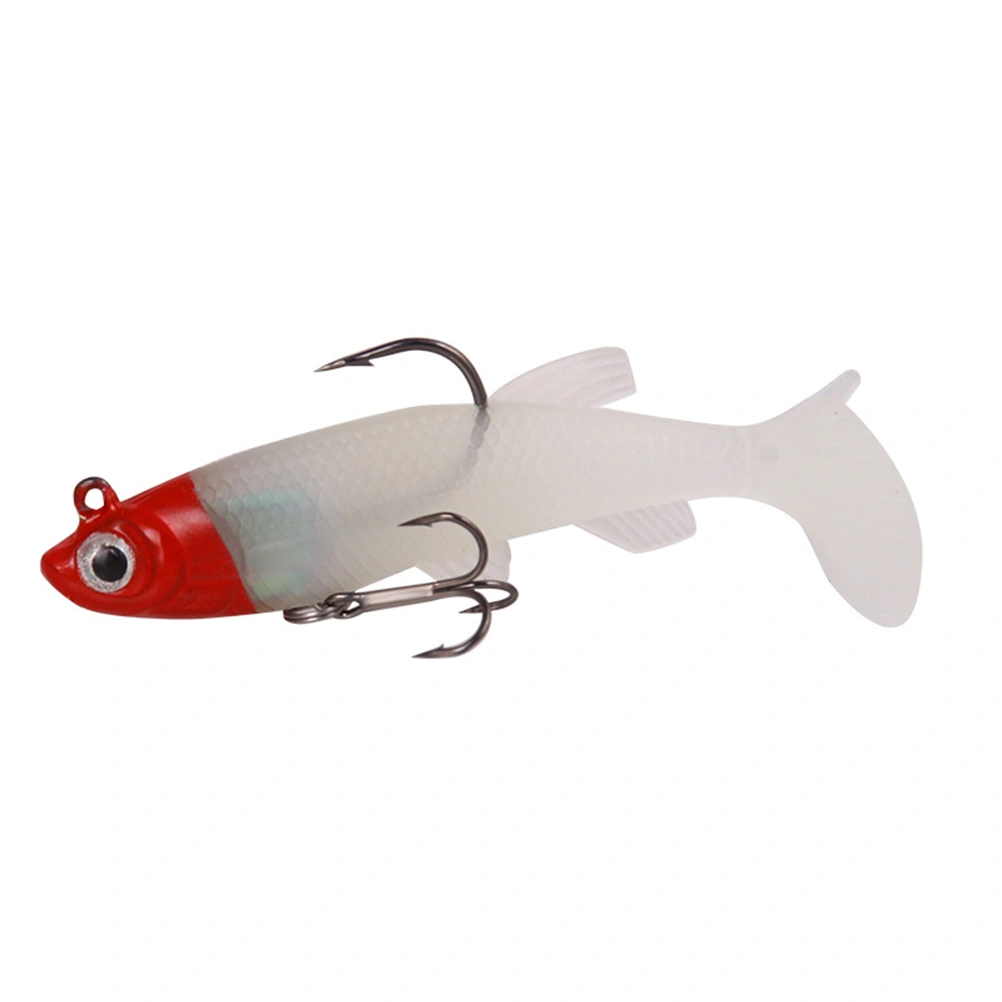 4pcs 8.5cm 13g Fish Shape Simulation Lure Bait Plastic Fishing Baits Accessory Durable Fishing Bait Hook (Red Head)