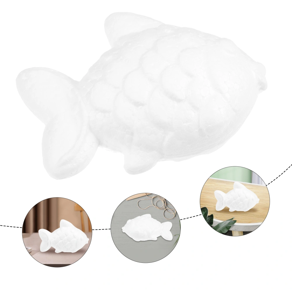 8pcs Unpainted Fish Foams Balls Diy Painting Animal Models Goldfish Shaped Ornament