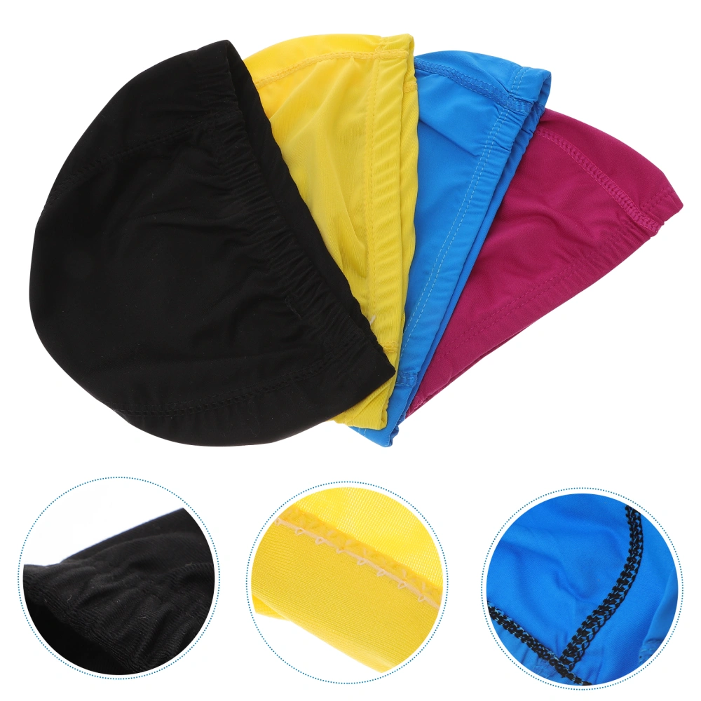 4pcs Kid Adults Swimming Caps Swim Caps Swimming Pool Bathing Hat Swim Caps