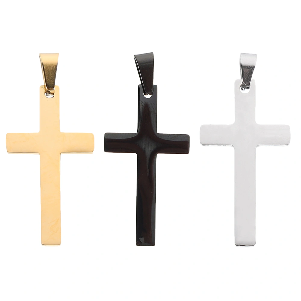 3pcs Cross Charm Pendants Delicate Silver Necklace Charms for DIY Jewelry Making