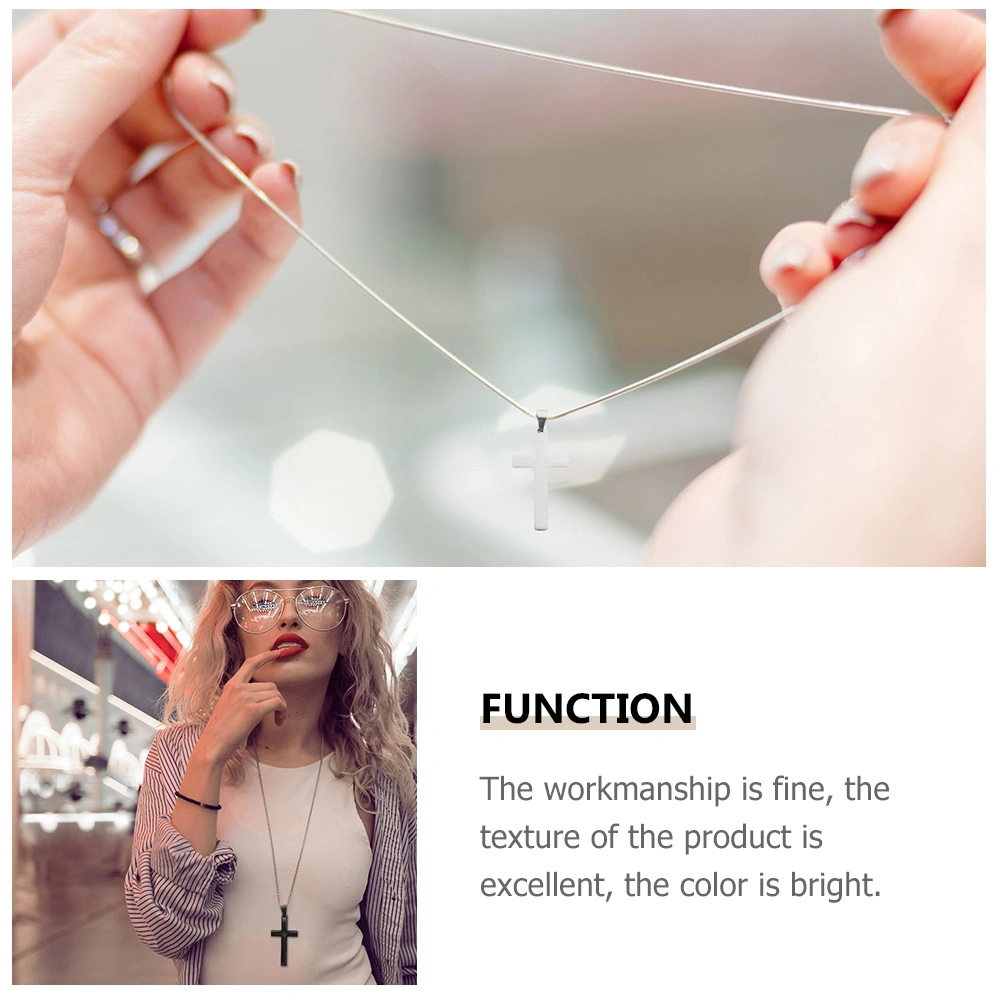 3pcs Cross Charm Pendants Delicate Silver Necklace Charms for DIY Jewelry Making