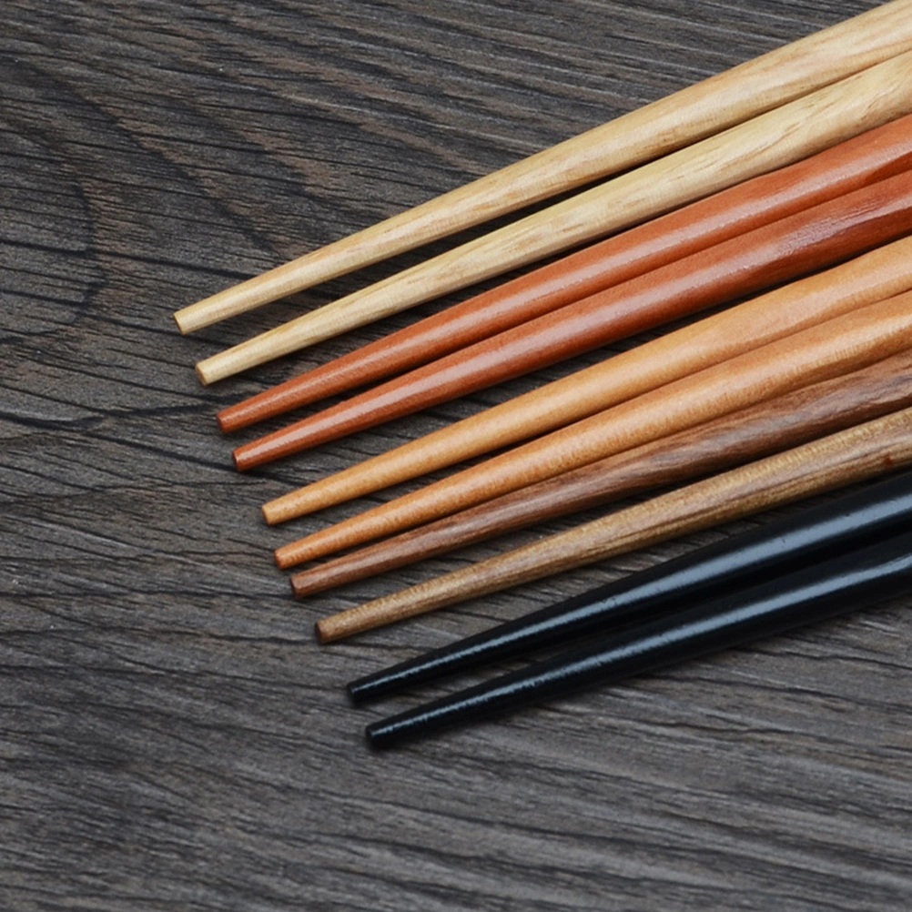 5 Pairs  Reusable Chop Stick Japanese Style Natural Wooden Chopsticks Chopsticks Gift Set with Case (Twisted Chopsticks)