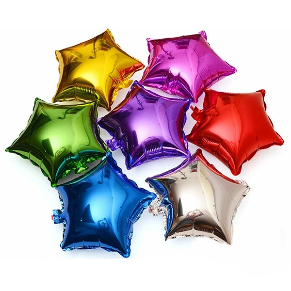 10pcs 18 inch Five-Point Star Foil Balloon Party Mylar Balloons for Valentin's Day Wedding Birthday Party Decoration (Silver)